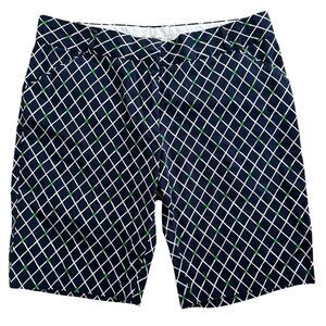 Peter Millar Blue/Green Patterned Golf Shorts Sz 14 Notre Dame Athletic Women’s